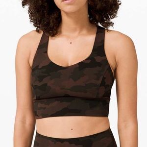 lululemon free to be serene long line bra camo